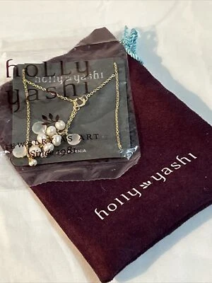 Colar Holly Yashi Gala Lariat folheado a ouro 18K pérolas de água doce calcedônia - Imagem 1 de 3