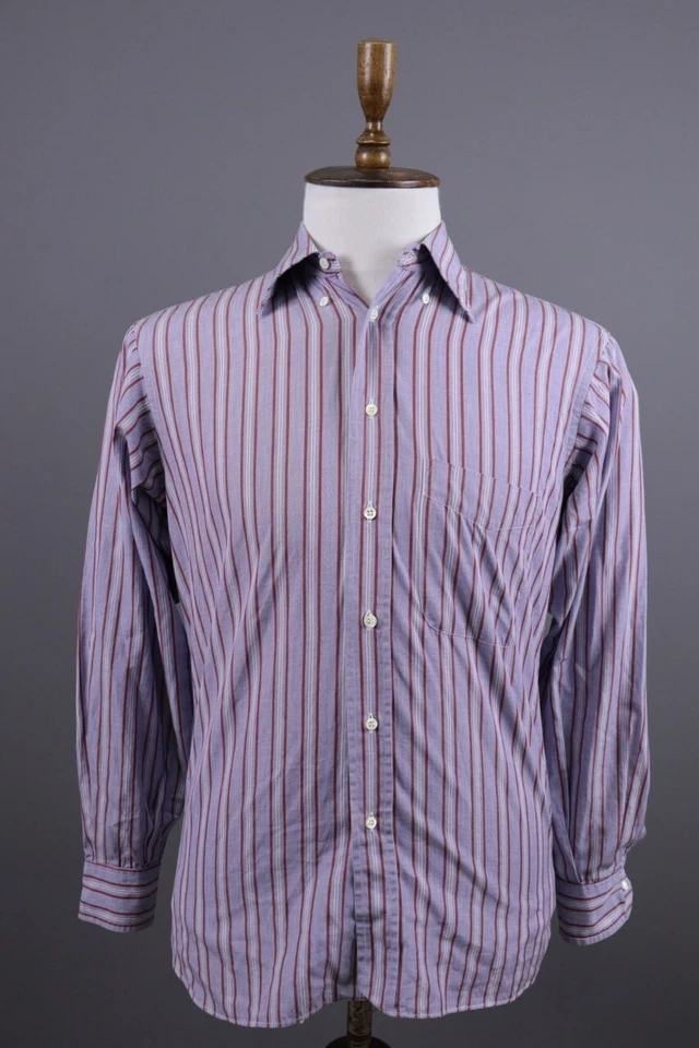 Givenchy Gentelman Paris Blue Stripe Long Sleeve Button Down Shirt Size 37 / 14 - Image 1 of 4