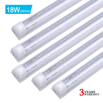 25 Pcs T8 Linkable 2FT Led Tube Light Bulbs 18W 2' Led Shop Light Fixtures 6000K - Image 1 of 4