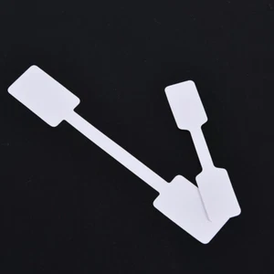 100pcs White Price Label Tags with Hanging String Jewelry Stationery Shoes xp - Picture 1 of 13