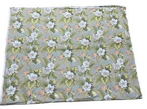 David Textiles Fabric 4 Yards (Almost) Tropical Flowers Floral Hawiian Green - Picture 1 of 11