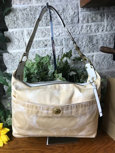 BORSA HOBO COACH KAKI SIGNATURE SCRIBBLE WEEKEND 10699 BORSA A MANO BORSA A TRACOLLA