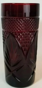 Pair (2) Vintage  Ruby Red Pressed Glass Tumbler J.G.Durand-Cristal D'Arques - Picture 1 of 6