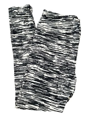 TC Lularoe Leggings Striped Stone Granite Black White Size 12-18 NEW 282664 - Image 1 of 4