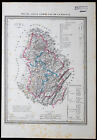 1854 - Department Of jura - map And Communal Authentic