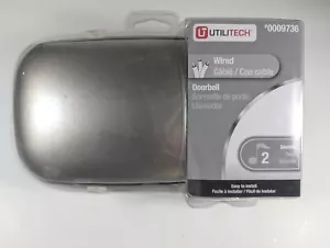 Utilitech Doorbell 2-Note Sound Hardwired Satin Nickel Finish - Brand New Sealed - Picture 1 of 3