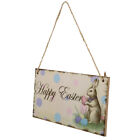 Easter Rustic Decoration Sign Eatser Bunny Wooden The