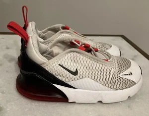 Nike Air Max 270 Toddlers Trainers White Red Shoes Size 10C DD1646-111 Lace Up - Picture 1 of 7