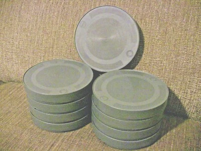 NINE- 400ft 16mm Plastic CANS - NEW ARCHIVAL