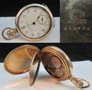 10k GOLD filled & 7J WALTHAM pocket watch CWC Co Crescant PLANET 16s American - Picture 1 of 12