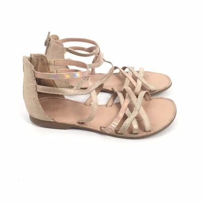 Sandalias Autoestima Tirantes Punta Abierta Talla 4 Grandes Niños Niñas Crema Dorado Verano Foto 1 de 4