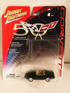 Johnny Lightning 1996 Chevrolet Corvette 1:64 Scale Die Cast Car Black - Picture 1 of 3