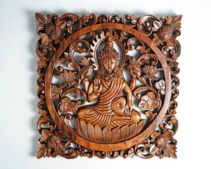 Dea Laksmi Wall Art, statua dio indù, dea della fortuna, arte, regalo di guarigione - Foto 1 di 11