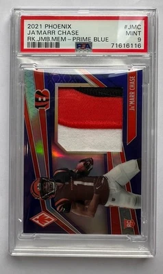2021 Phoenix Jamarr Chase Rookie Jumbo Memorabilia Prime Blue 18/25 PSA 9 - Image 1 of 2