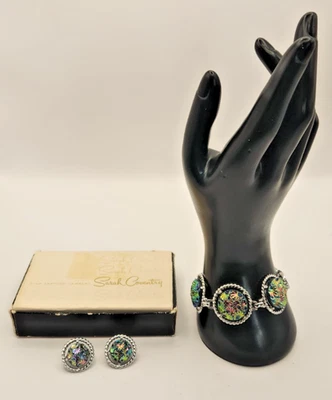 Sarah Coventry Northern Lights Bracelet & Clip-On Earrings Set - Vintage 1970s - Image 1 of 4