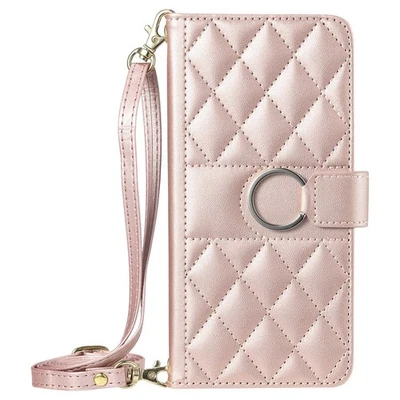 Crossbody 4 Card Slot Wallet Case For Various Phone Leather Bag Cover Flip Stand - Image 1 of 4