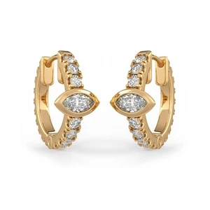 18ct Yellow Gold Full Eternity 12mm Diamond Hoop Earrings (Pair) - Imagen 1 de 9