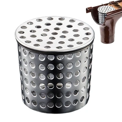 1 x Edelstahl-Dachrinnenschutz, Laubfilter, Sieb, Fallrohr, Abflussrohrabdeckung - Bild 1 von 4