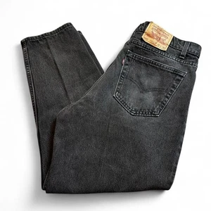 Vintage 90s black denim Levi's 550 punk grunge fits 34x29 - Picture 1 of 8