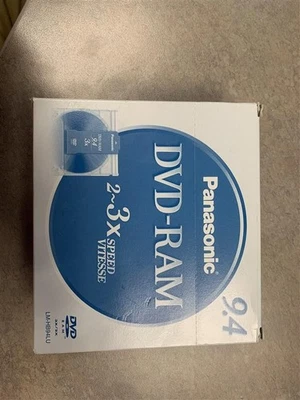 Panasonic LM-HB94LU 2~3x 9.4GB DVD-RAM 33Mbps Tipo 4 Disco en Blanco Grabable Paquete de 5 Foto 1 de 2