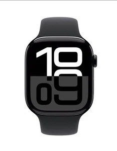 Brand New Sealed Apple Watch Series 10 (GPS) 46mm w Sport Band M/L Jet Black - Photo 1 sur 3