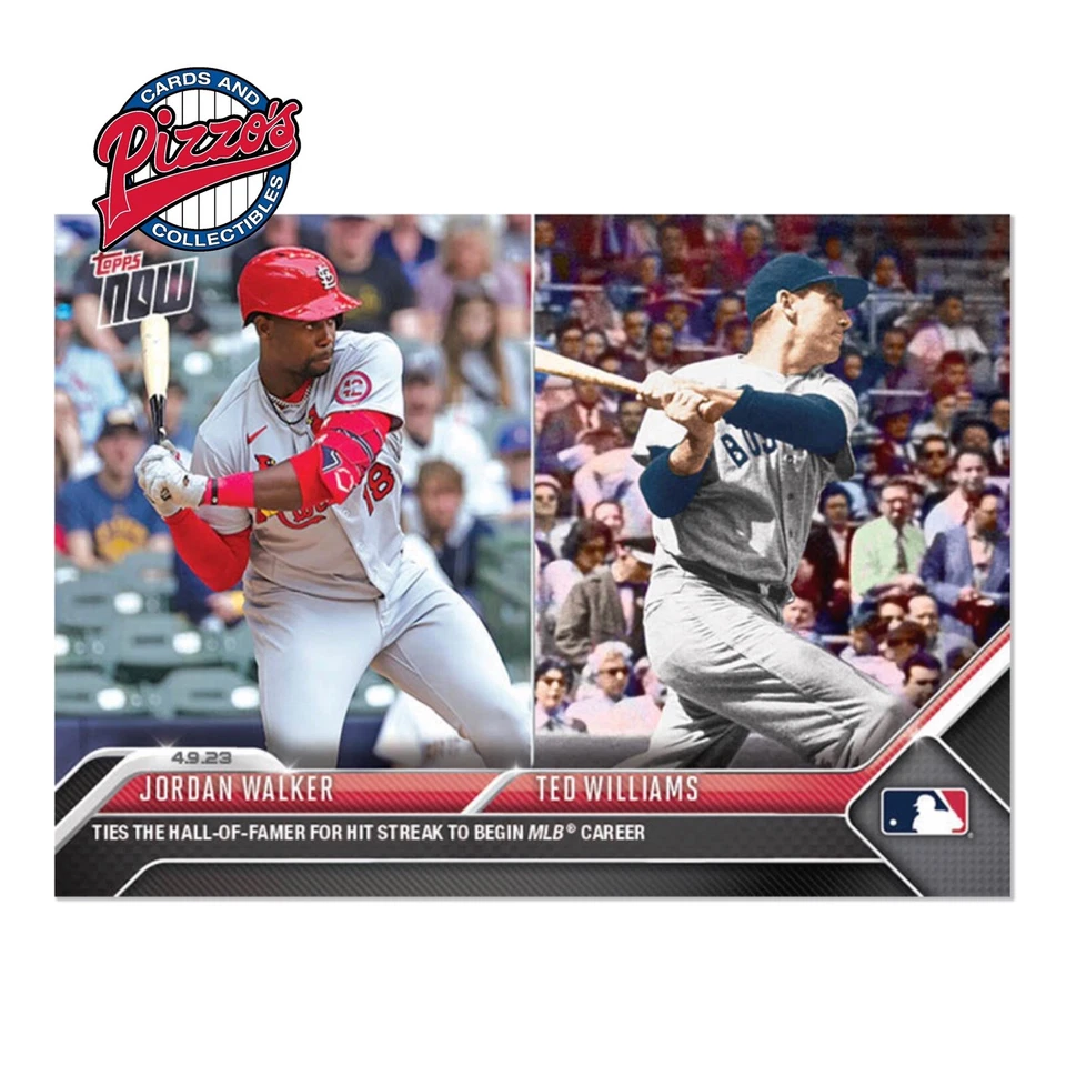 Jordan Walker Ties Ted Williams Hit Streak - 2023 MLB TOPPS NOW Card 87 in hand - Image 1 of 1