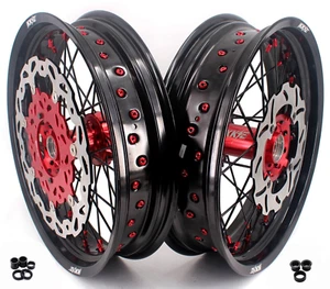 KKE 17" Supermoto Wheels Fit Honda XR400R 1996-2004 XR600R 1991-2000 CNC Hub Rim - Picture 1 of 12