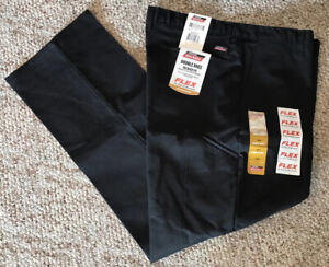 Dickies Relaxed Fit Straight Leg Double Knee Black Work Pants Men’s 40x32