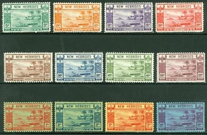 SG 52-63 New Hebrides 1938. 5c to 5f set of 12 values. Fine fresh mounted mint.. - Picture 1 of 1