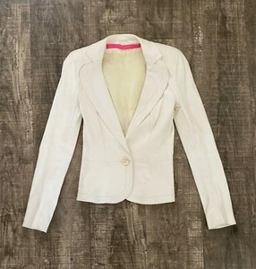 Emanuel Ungaro ivory leather blazer - Picture 1 of 3