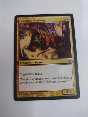 MTG Magic The Gathering Card Cerodon Yearling Creature Beast Dual Red White  - Image 1 of 2