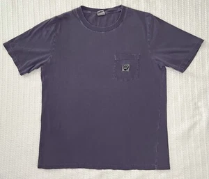 BDG Urban Outfitters Heavyweight Pocket Shirt Bulldog Dog LG 21” X 27” Purple - Picture 1 of 10