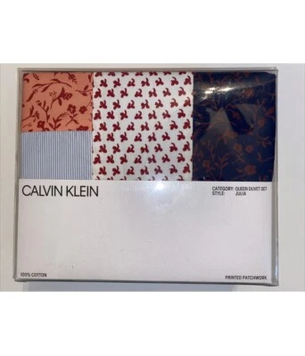 Calvin Klein Julia Queen Duvet Cover+Two shams 100% Cotton Patchwork Brand New! - Image 1 of 3