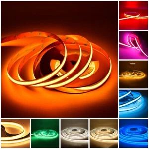 12V 24V Flexible COB LED Strip Light 528LEDs/m Tape Boat Car Home DIY Lighting - Picture 1 of 68