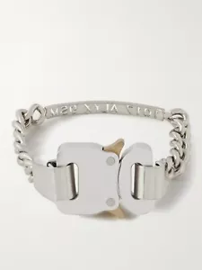 1017 ALYX 9SM Unisex Rollercoasted Buckle Bracelet, Silver Tone L/XL 21cm - Picture 1 of 4