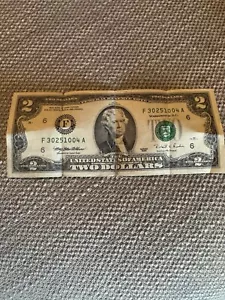 2 Dollar Bill Series F 1995 - Picture 1 of 2