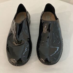 Fitflop Superloafer Women Shoes Black Patent Leather Slip On Clog Sz 7