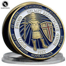 Załóż Zbroję Bożą Miedź Moneta pamiątkowa Metal Obrona Wiary Medal Prezenty