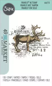 Sizzix Clear Stamps w/ Framelit Die - Reindeer Mix Cluster by 49 and Market 6667 - Foto 1 di 2