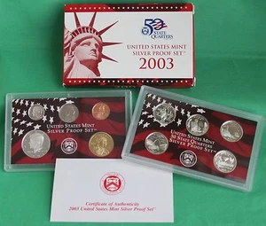 2003 United States Mint ANNUAL 10 Coin SILVER Proof Set - Picture 1 of 6