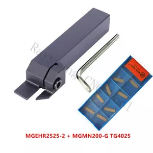Inserto in carburo CNC 10P MGMMN200-G TG4025 +1P supporto utensili scanalatura MGEHR2525-2 - Foto 1 di 5