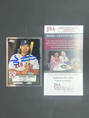 Johnny Damon Signed 2021 Topps Chrome Anniversary IP Auto JSA Boston Red Sox - Image 1 of 2