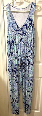Mono LILLY PULITZER Paulina M Blanco Azul Turquesa Mameluco Koala Ropa de Resort Foto 1 de 4