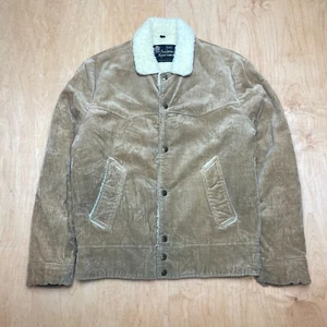 Vintage Sears Corduroy Medium Solid Light Brown Long Sleeve Button Jacket - Picture 1 of 11
