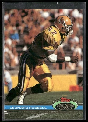 1991 Stadium Club Leonard Russell Rookie New England Patriots #435 - Image 1 of 2