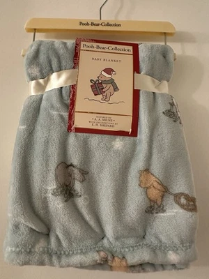 Disney Baby Blanket Winnie The Pooh Bear Collection Blue Eeyore Infant NWT 30x40 - Image 1 of 4