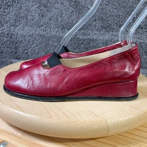 Zapato de tacón de cuña Taryn Rose para mujer talla 6,5 cuero rojo ortopédico hecho en Italia - Imagen 1 de 10