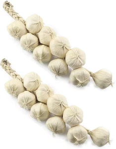 Künstliche Knoblauchschnur 2 Stück Lebensecht Gefälscht Weiß Hängend  - Bild 1 von 5