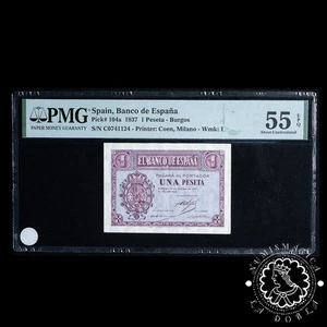 1937 - PESETA - Burgos - Pick #104a Serie C - PMG 55 EPQ - Picture 1 of 2