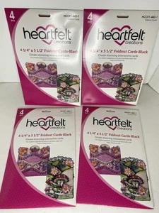 Heartfelt Creations 4 1/4x5 1/2 Foldout Cards Black Lot Of 4 Packs Scrapbook - Picture 1 of 3